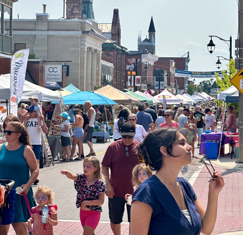 Crowds in the street during Summerfest