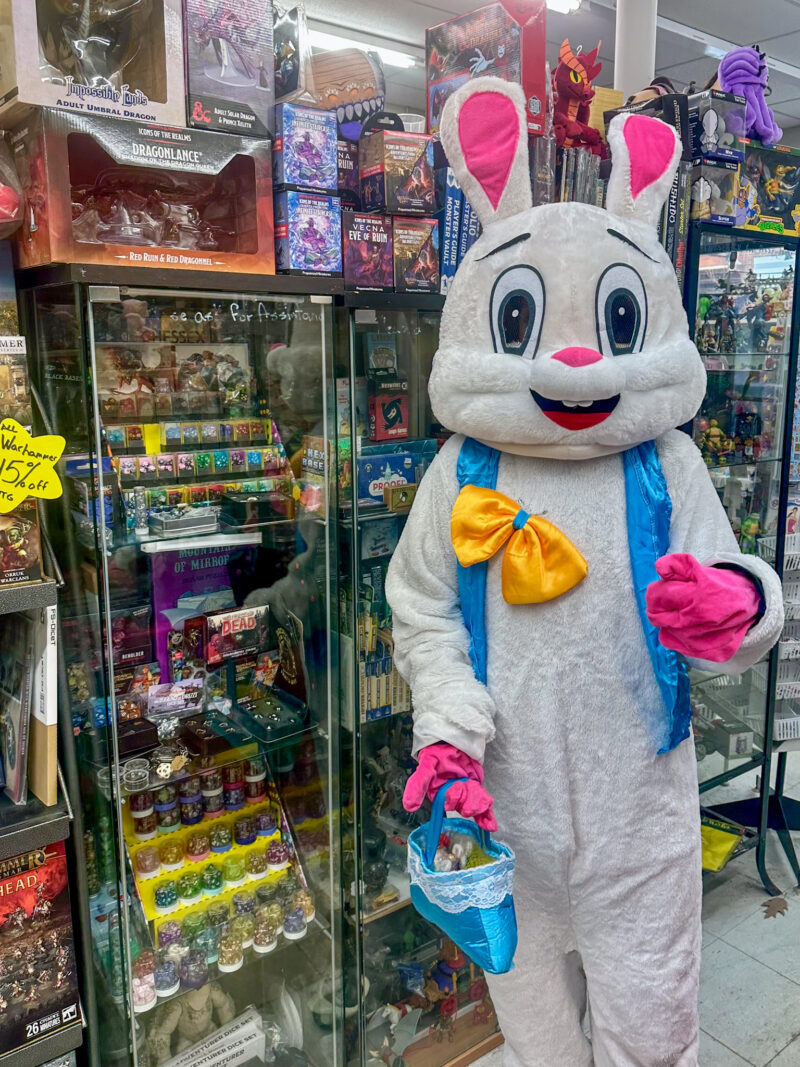 Eggventure Bunny Carly visits Treasures'n More