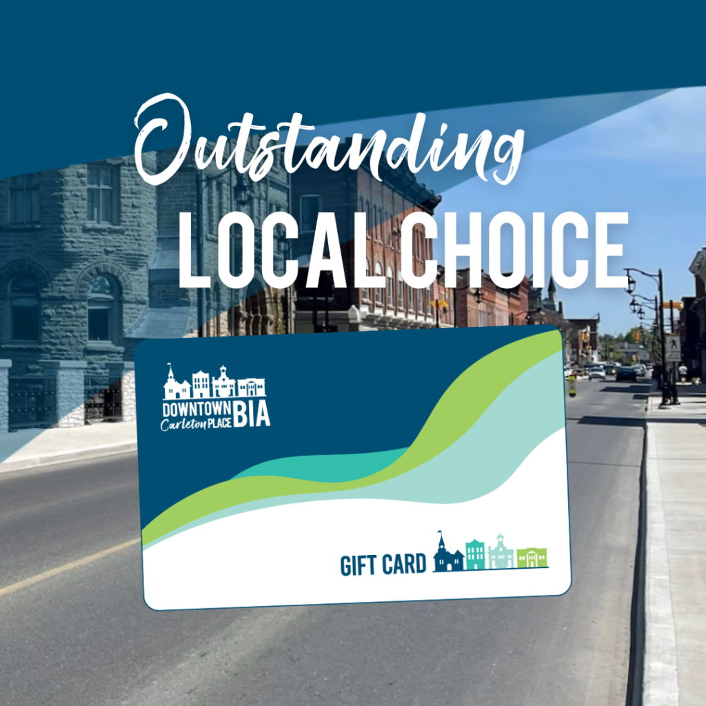 Gift card overlayed on top of Downtown Carleton Place